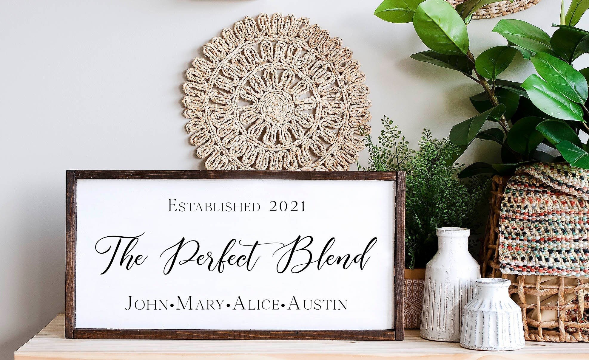 The Perfect Blend Sign Blended Family Sign Personalized Sign | Etsy