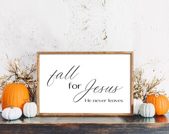 Fall For Jesus Wood Sign, Christian Fall Wall Decor