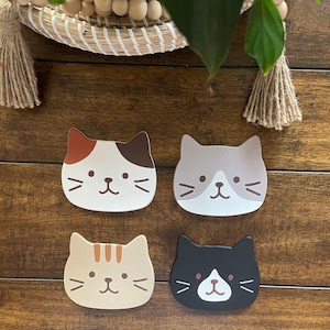 Japanese-Style Cartoon Kitten Coaster, Cute Kitten Insulation Coaster, Cat Coaster, Cat Lovers, Waterproof Silicone Coasters