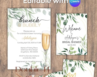 Brunch and Bubbly Bridal Shower Invite: Editable Mimosa Bar (Digital Download)