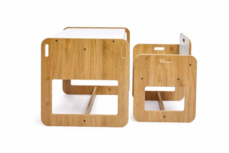 Montessori Furniture Table and Chair Set Montessori Natural Etsy