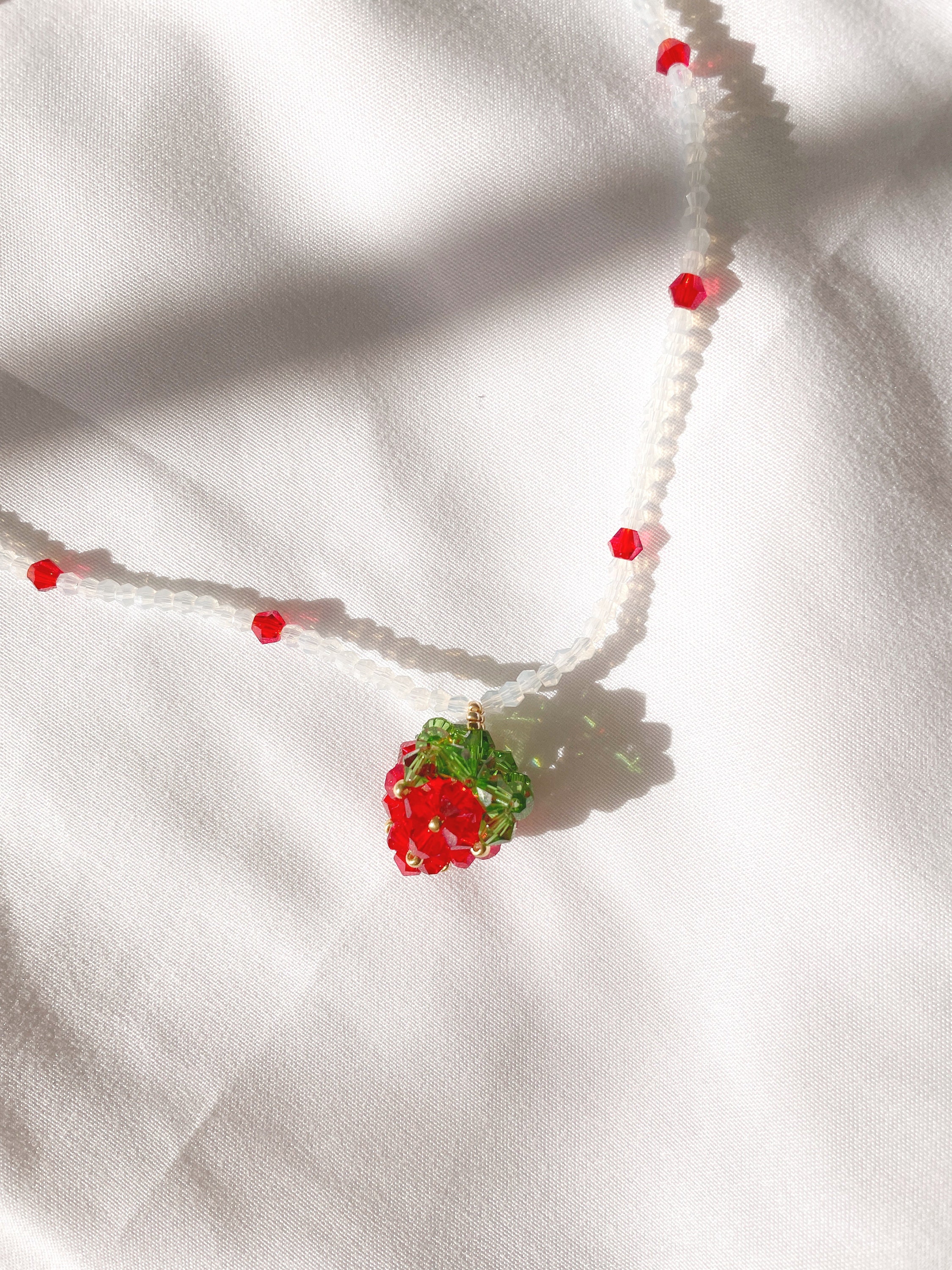 Strawberry bead necklace