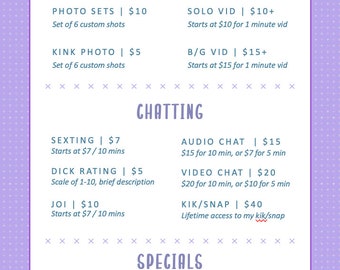 Onlyfans tip menu