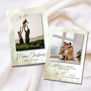 Photo Christmas Card Template Completely Customizable