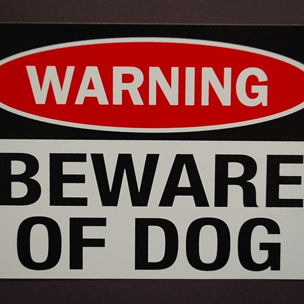 Warning - Beware of Dog Stickers Vinyl Decal (Choose Quantity Pack) 5" X 3.5" Outdoor Waterproof Service Working K9 Car Home Security (PS12)