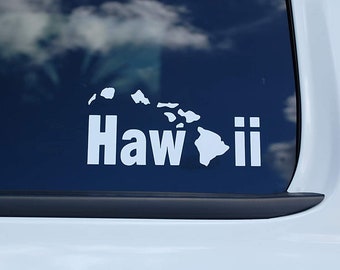 Naklejka winylowa Hawaiian Islands Wybierz swój kolor i rozmiar!! Hawaii Island Girl Aloha Hang Loose (V589)