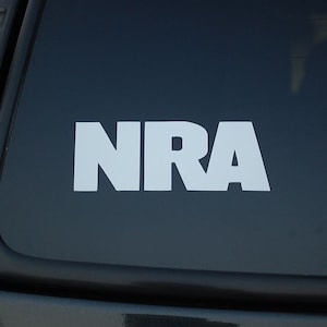 NRA Sticker Vinyl Decal Choose Color! 5.5&quot; X 2.5&quot; Car Window Laptop Sticker (V59)