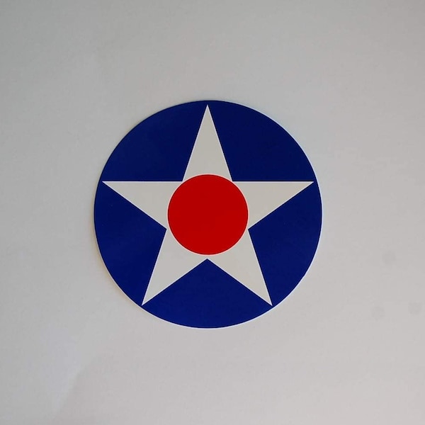 US Army Air Corps usaac Vinyl Sticker wwII Aircraft Roundel USAF USA 4" Diameter Decal (PS88)