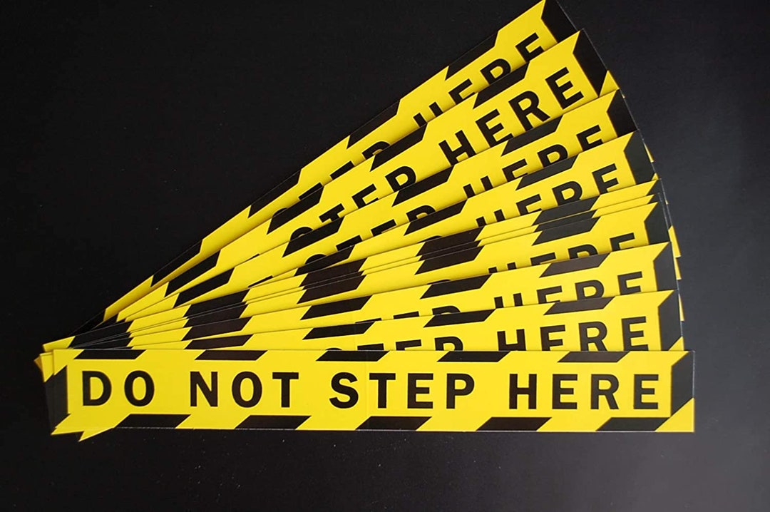 thumbnail interactive-video image 1 of 10x3 Inch Do Not Step Here Symbol Sticker – Car, Truck, Bumper Decal 1 of 6