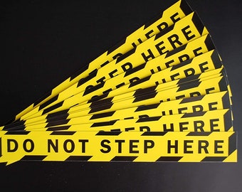 Do Not Step Here Safety Stickers Vinyl Decals (10 Pack!!) 8" X 1" Caution Indoor Outdoor (X10PS84)