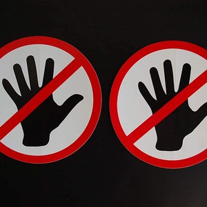 Do Not Touch Safety Stickers 2&quot; Round Vinyl Decals ( Choose Pack Size) Waterproof UV Protected (PS79)