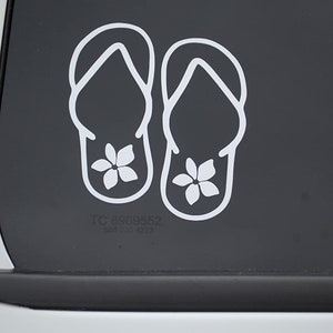 Flip Flop Plumeria CHOOSE SIZE & COLOR!! Hawaiian Inseln aloha Hawaii Autofenster (V542)