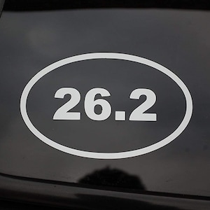 Five Star Graphics 26.2 Oval Sticker Vinyl Decal Choose Color & Size Marathon Jogging Running Run (V149)