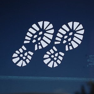 Hiking Boot Sticker Vinyl Decal Choose Color & Size!! Footprint Hiker Hike Camping RV Car Window (V512)