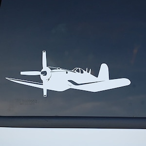 Corsair Airplane Sticker Vinyl Decal CHOOSE COLOR!! 8&quot; X 3&quot; Warbird Navy Fighter Plane Military Car Window Laptop (V532)