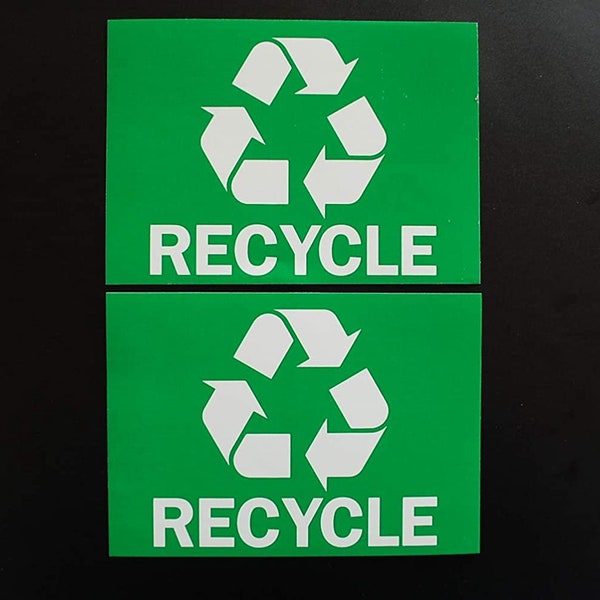 Recycle Stickers Trash Bin Sticker Label - 5" X 3.5" (Choose Quantity Set) Waterproof Garbage Waste from Recycling Indoor & Outdoor (PS8)