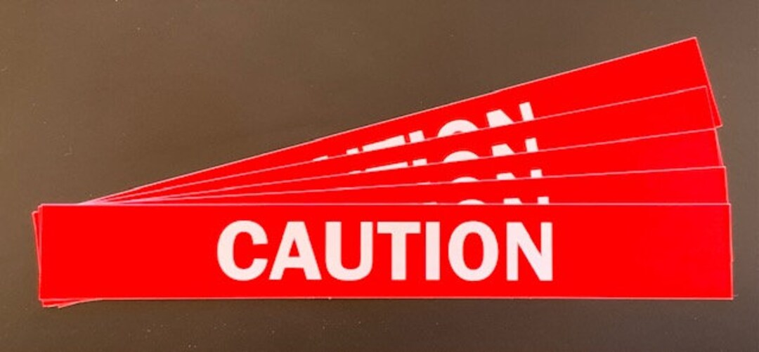 Caution Red Sticker Vinyl Decal 10