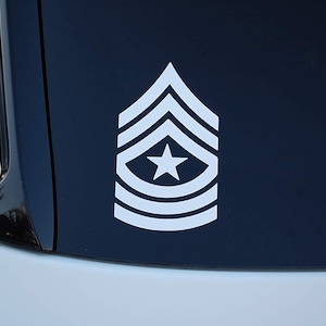 Sergeant Major E-9 Sticker Vinyl Decal Choose Size & Color! Car Window Laptop (V640)