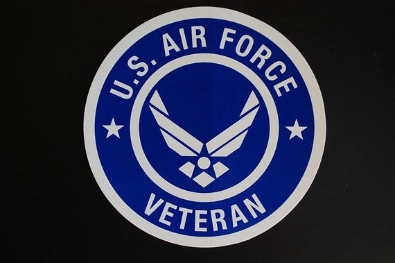 U.S. Air Force Veteran Sticker Vinyl Decal 4 Diameter USAF Military Vet  PS90 -  UK
