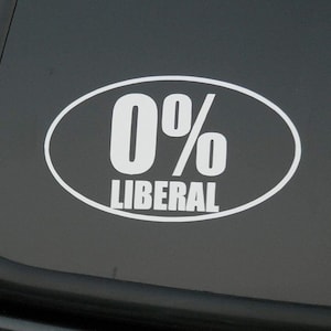 0% Liberal Sticker Vinyl Decal Choose Color!! 5" X 2.75" (V313)