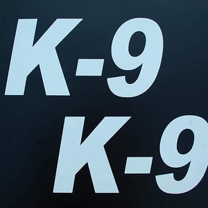 K-9 Stickers 8&quot; x 4&quot; Decal Service Dog (2 Pack) K9 Law Enforcement Choose Color! (X2V603)