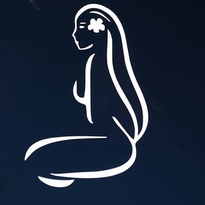 Hawaiian Islands Girl Sticker Vinyl Decal Choose Color & Size!! Aloha HI Roots Hula (V499)