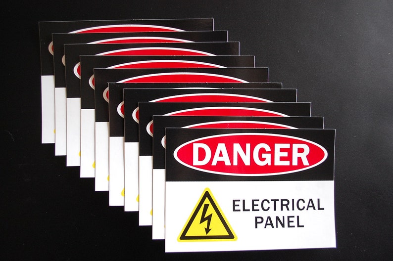 Electrical Fire Sticker Danger Electrical Panel Sticker Vinyl Decal (choose Quantity) 5