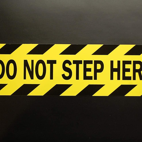 Do Not Step Here Stickers Vinyl Decals (Choose Quantity Pack) 6" X 2.5" Caution Indoor Outdoor (PS36)