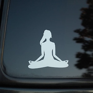 Yoga Girl Sticker Vinyl Decal Namaste Choose Color!! 4&quot; X 3.75&quot; Car Window Laptop (V12)