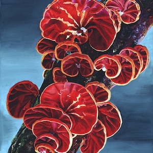 Red Mushroom Painting Giclée Print