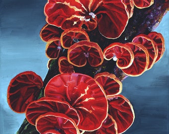 Red Mushroom Painting Giclée Print