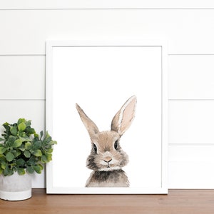 Bunny Print, Easter Bunny, Rabbit Print, Rabbit Wall Art, Rabbit Download, Girl Room Decor, Printable Bunny, Printable Animal, Nursery Decor