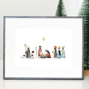 Printable Nativity Art | Christmas Nativity Scene | Birth of Christ | Christian Christmas Art | Religious Christmas Decor | Baby Jesus