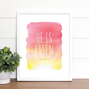 He is Risen, Easter Printable, Religious Easter Decor, Easter Wall Art, Resurrection Art, LDS Easter Art, Easter Sunrise Print,