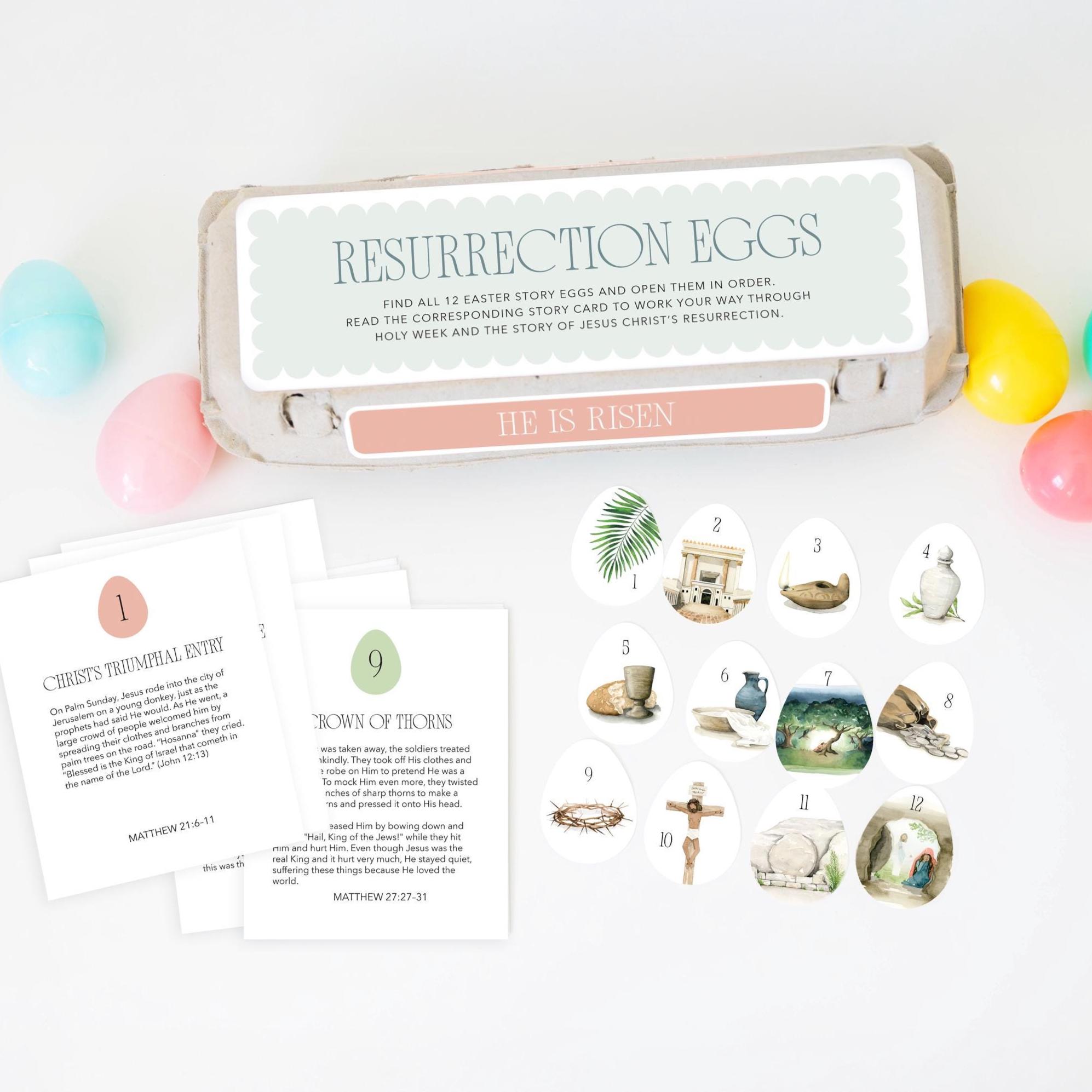 Resurrection Eggs | Printable Easter Story Eggs and Cards for Teaching ...