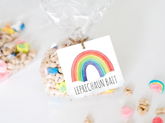 Leprechaun Bait, Printable Cookie Tag, St Patricks Day Tag, Rainbow Tag, Lucky Charms, Treat Bag Tag, St Patricks Day Gift, St Patty's Treat