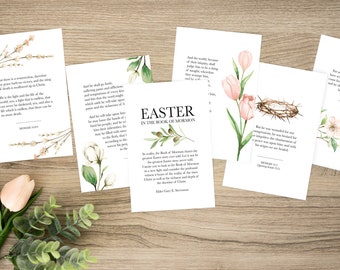 Easter in the Book of Mormon | Printable Scripture Cards | LDS Easter Gift | LDS Easter Advent | Ministering Gift | Easter Missionary Gift