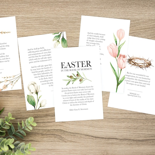 Easter in the Book of Mormon | Printable Scripture Cards | LDS Easter Gift | LDS Easter Advent | Ministering Gift | Easter Missionary Gift