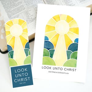 Look Unto Christ | 2025 Youth Theme Poster and Book mark | D&C 6:36 | LDS Youth Theme | Printable LDS Art | Young Women | Young Men