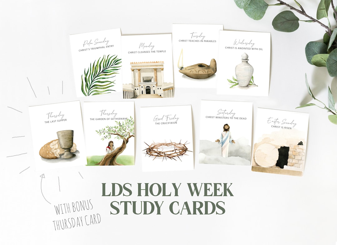 LDS Holy Week Study Cards | Printable Easter Story | LDS Easter Advent ...