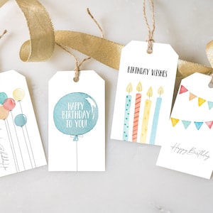 Druckbare Geburtstag Tags Set | Alles Gute zum Geburtstag Geschenkanhänger | Geburtstagsgeschenk Anhänger | Geburtstagswünsche Geschenkanhänger | Alles Gute zum Geburtstag | 4er Set