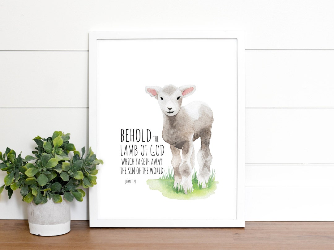 Behold the Lamb of God, Easter Printable, Religious Easter Decor