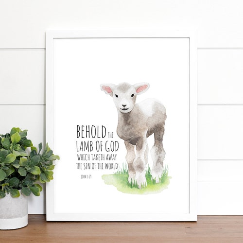 Behold the Lamb of God Easter Printable Religious Easter Etsy