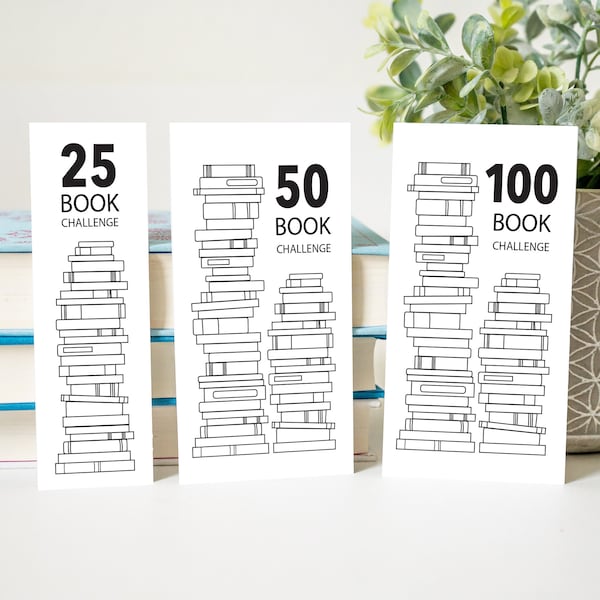 Marcapáginas imprimible para retos de lectura (descarga digital)