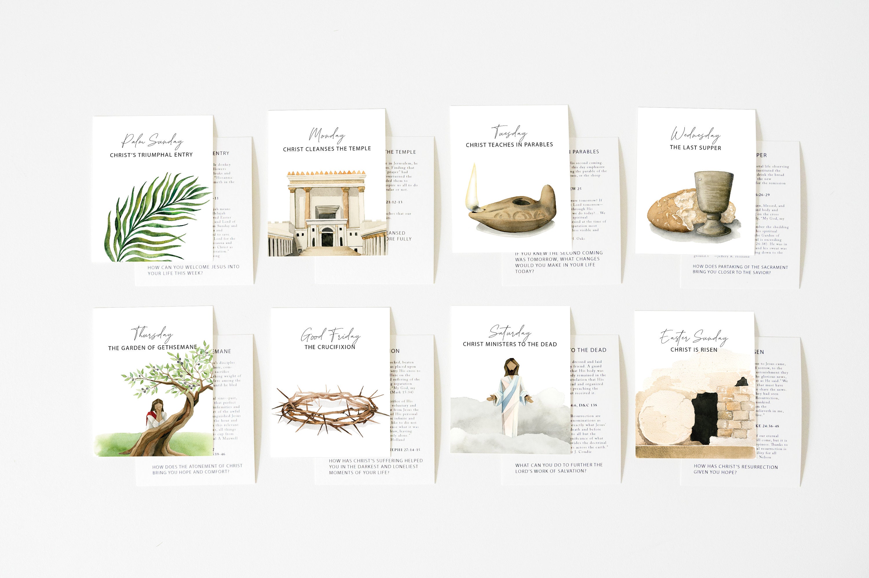 LDS Holy Week Study Cards Printable Easter Story LDS - Etsy Canada