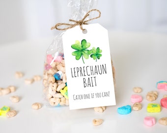 Leprechaun Bait | Printable St Patricks Day Tag | Shamrock Tag | Lucky Charms Gift | St Patricks Day Favor | St Patty's Treat