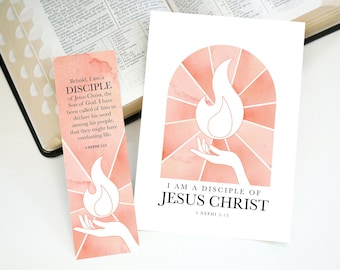 2024 LDS Youth Theme | I am a Disciple of Jesus Christ Poster and Bookmark | 3 Nephi 5:13 Scripture Quote | Printable Book of Mormon Quote