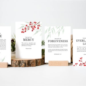 LDS 25 Gifts of Christ Christmas Advent | LDS Scripture Card Set | Printable LDS Christmas ...