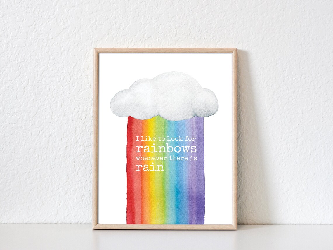 I Like to Look For Rainbows Watercolor Print LDS Baptism | Etsy