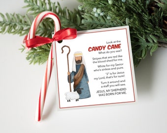 Candy Cane Legend, Candy Cane Tag, Christmas Favor, Candy Cane Poem, Christian Christmas Gift, Candy Cane Shepherd, Primary Christmas Gift